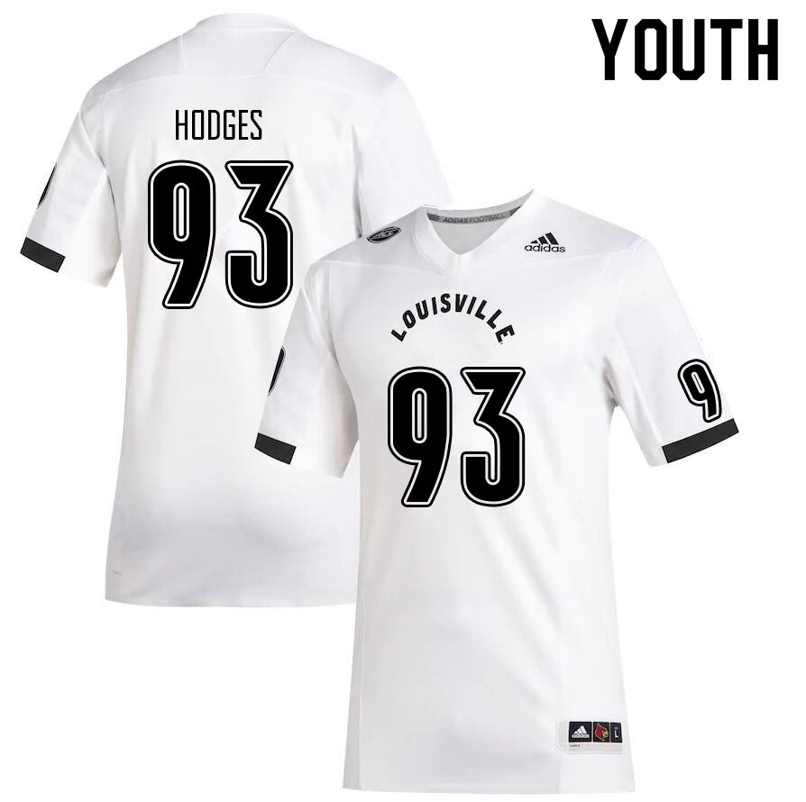 Youth #93 Brady Hodges Louisville Cardinals College Football Jerseys Sale-White - Click Image to Close